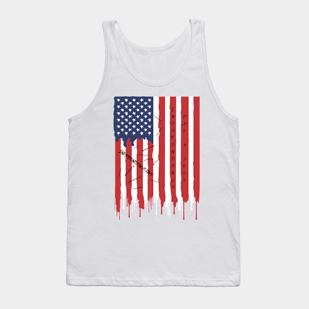 Independence Day, USA Tank Top by IMZAD